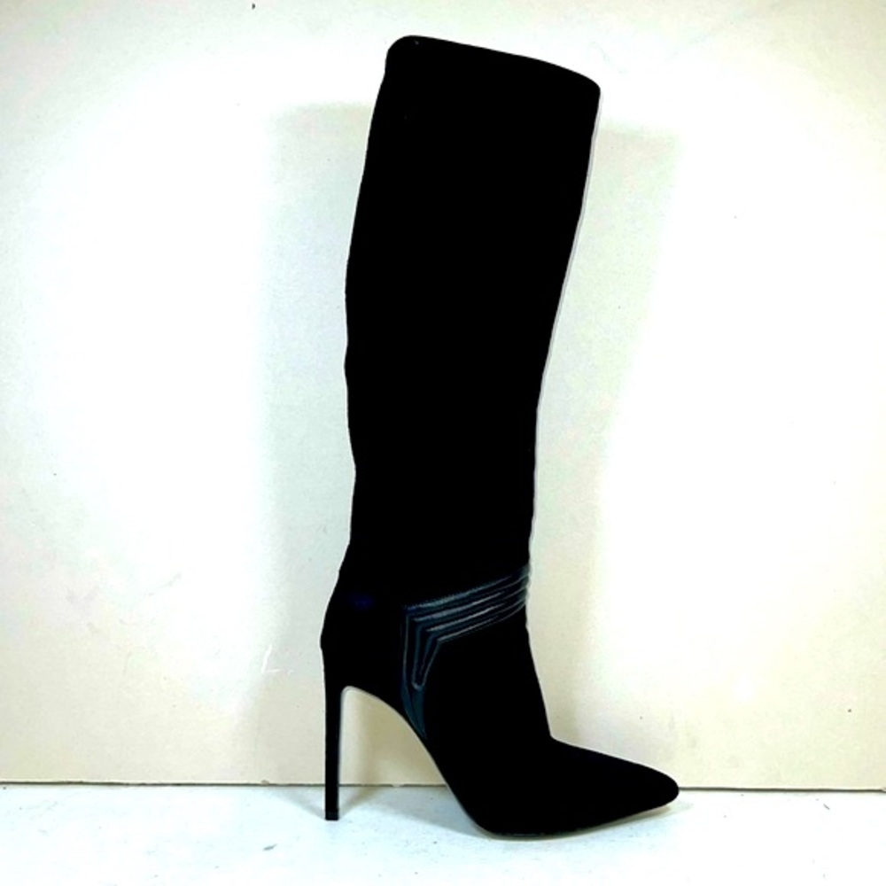 SAINT LAURENT HIGH HEEL BOOTS IN BLACK SUEDE